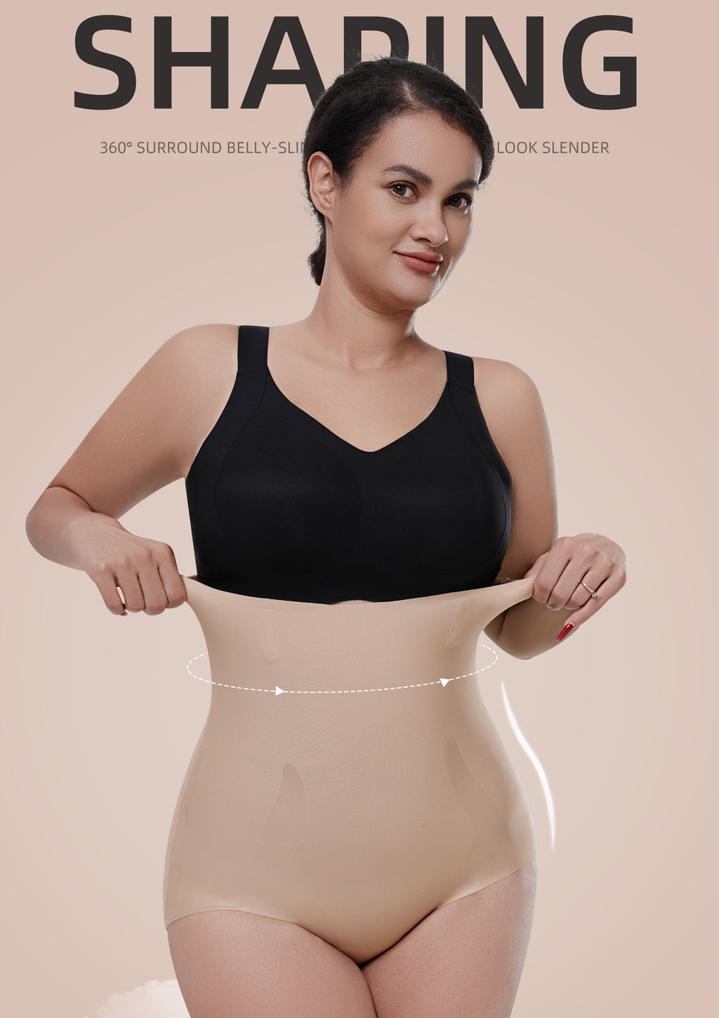 Plus‑Size High‑Waist Seamless Shapewear Shorts | Anti‑Roll Waistband, 100,000 Breathable Holes & Butt Lifting #N2456