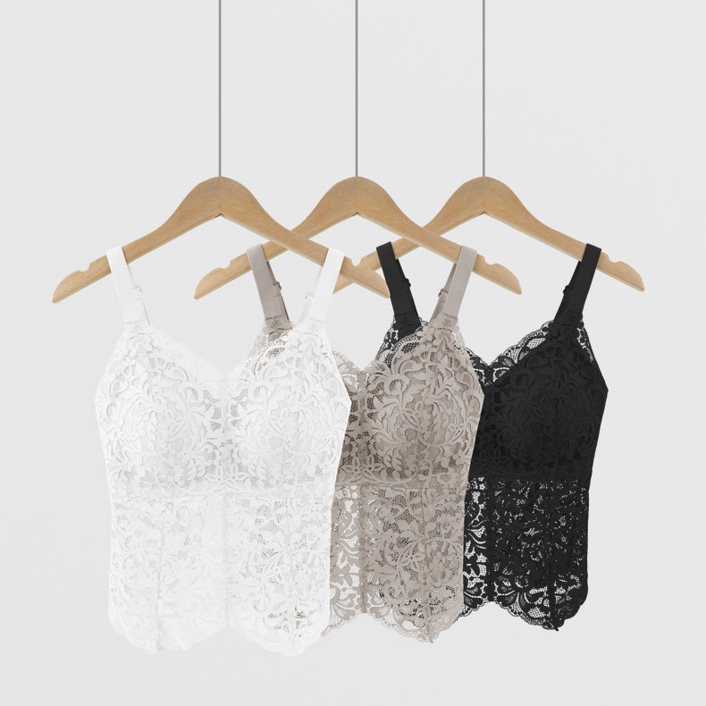 Lace Butterfly Back Bralette with Adjustable Wide Straps, Inclusive Fit for Full Bust & All‑Day Wear #2660