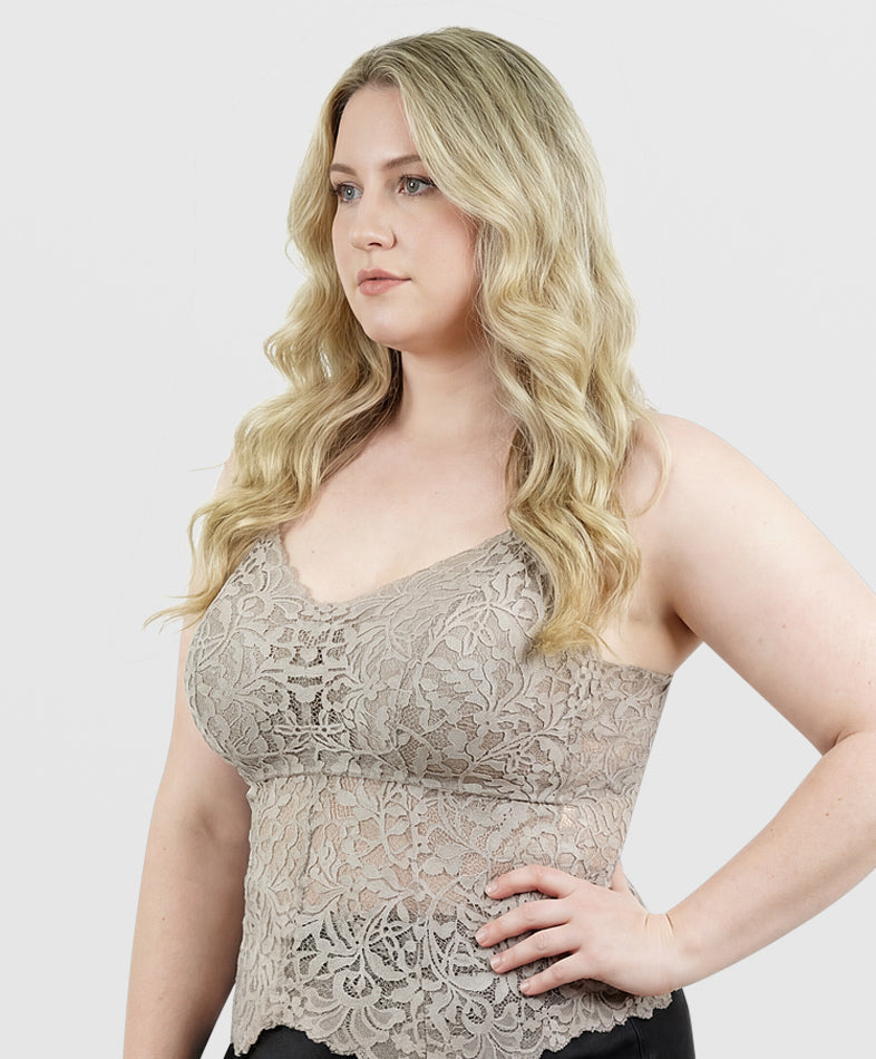 Lace Butterfly Back Bralette with Adjustable Wide Straps, Inclusive Fit for Full Bust & All‑Day Wear #2660