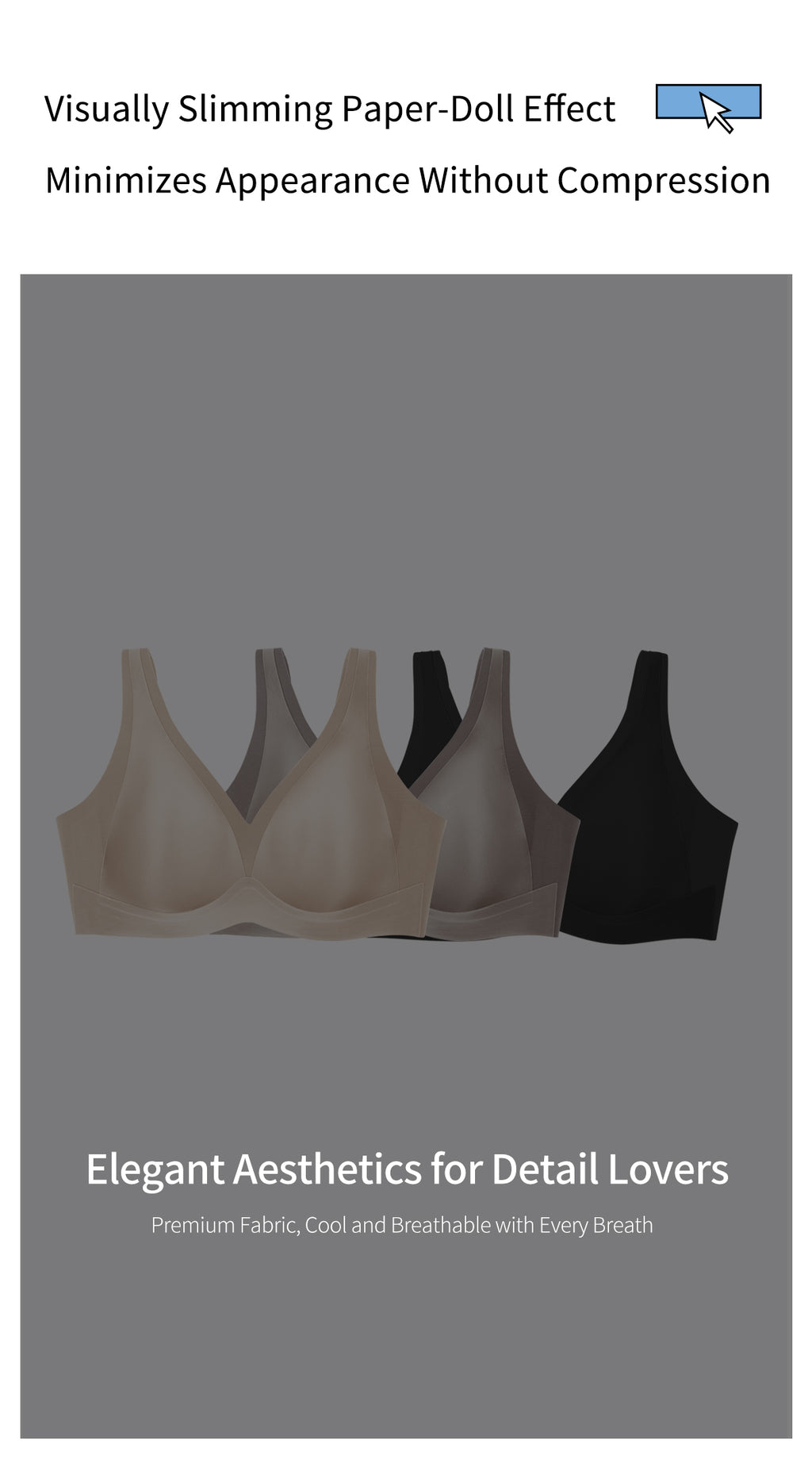 Ultra-Thin Bunny Ear Cup Acetate Fabric Bra Wireless Bra Jelly Bra #2624