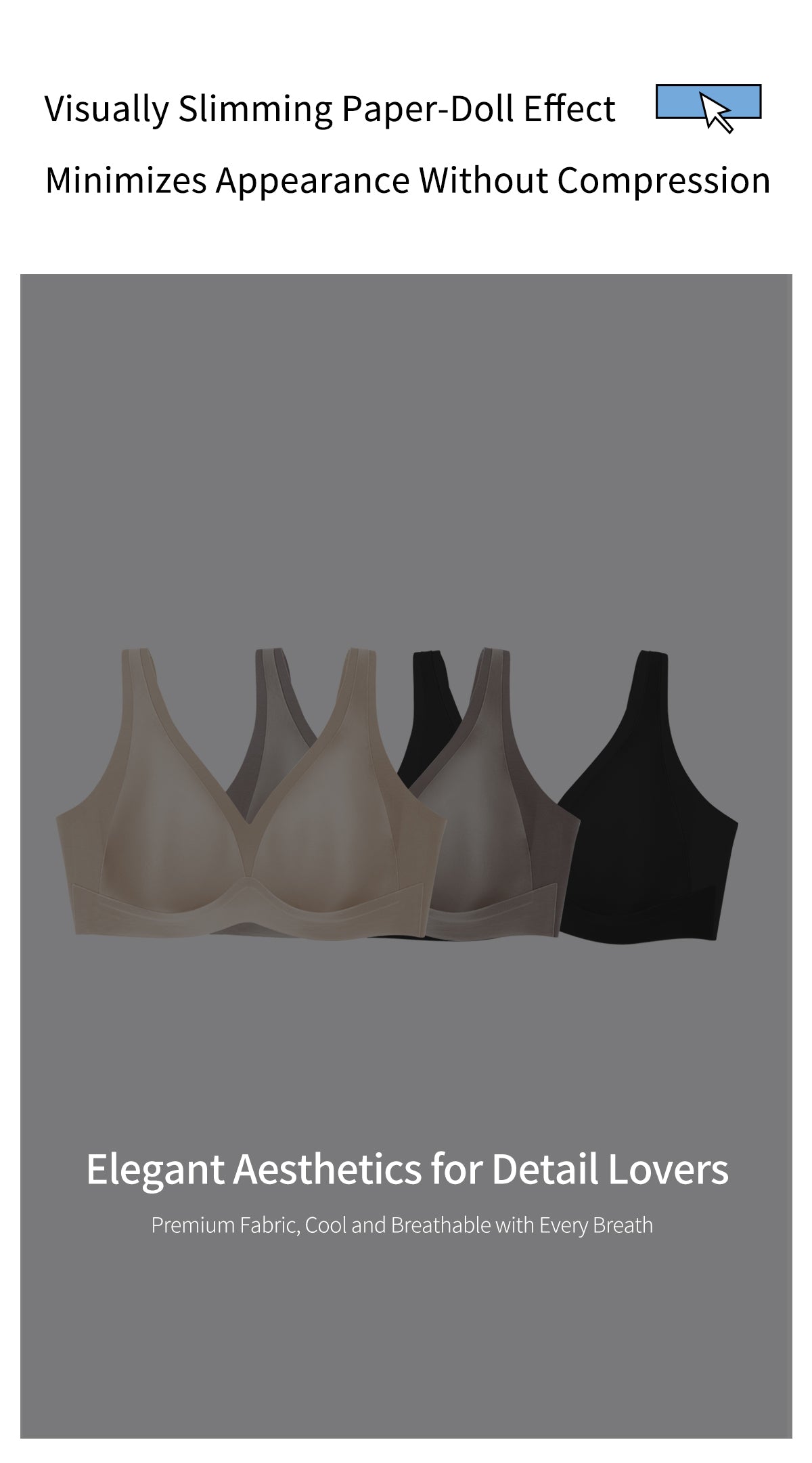 Ultra-Thin Bunny Ear Cup Acetate Fabric Bra Wireless Bra Jelly Bra #2624