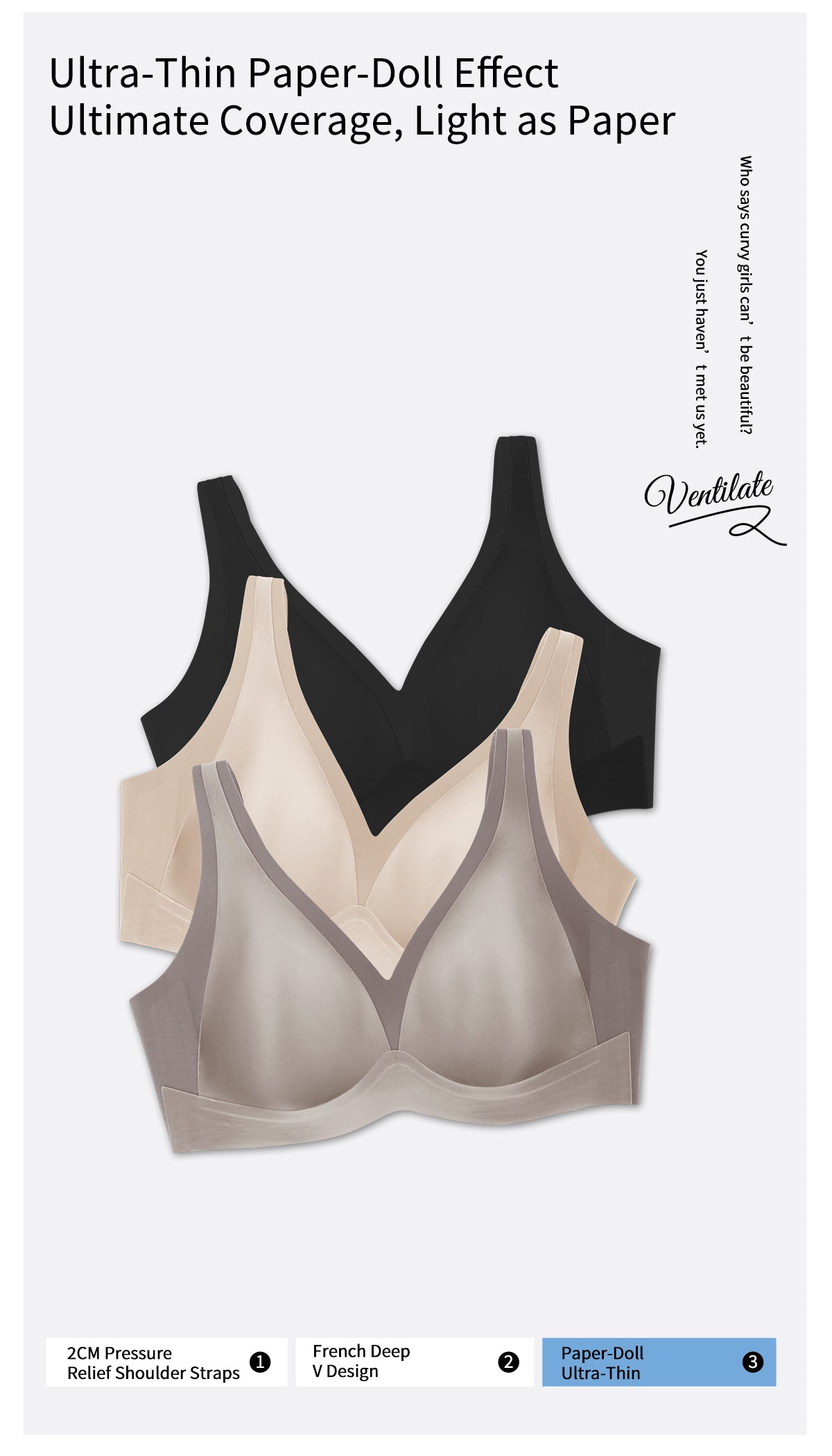 Ultra-Thin Bunny Ear Cup Acetate Fabric Bra Wireless Bra Jelly Bra #2624