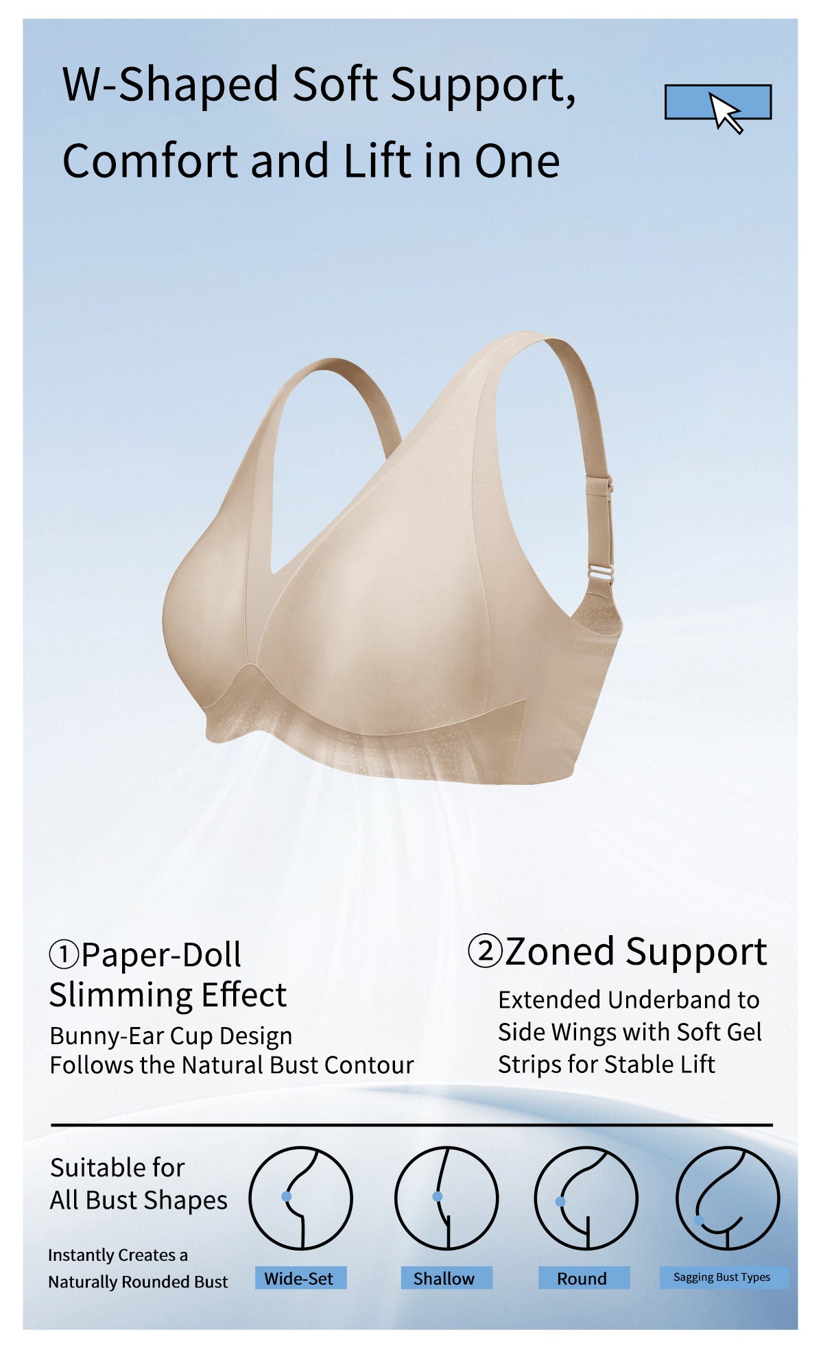 Ultra-Thin Bunny Ear Cup Acetate Fabric Bra Wireless Bra Jelly Bra #2624