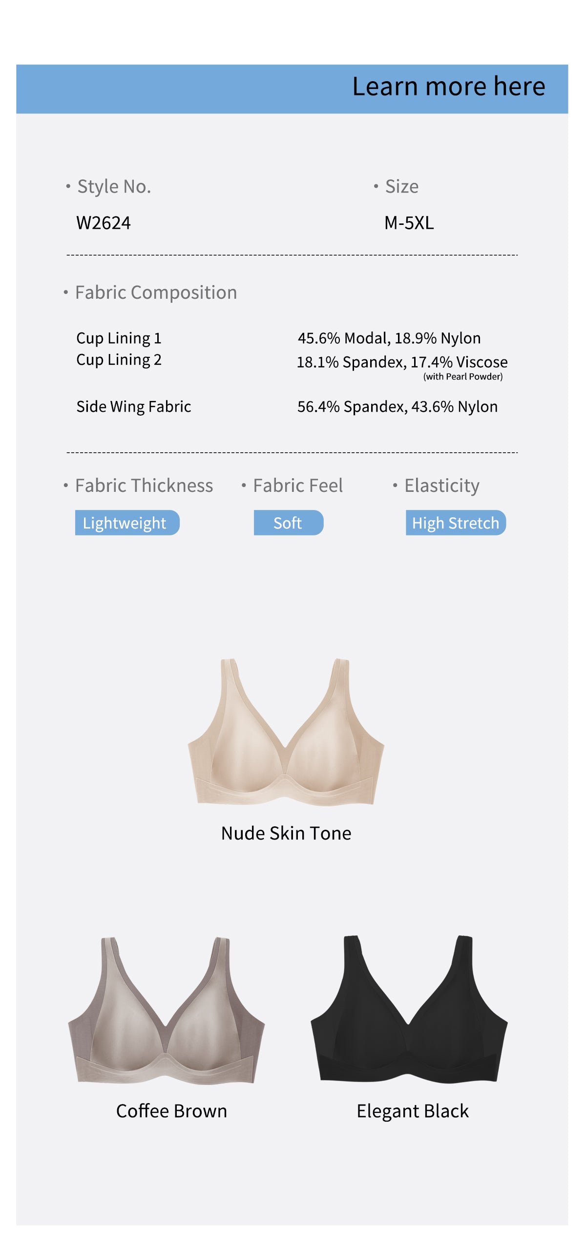 Ultra-Thin Bunny Ear Cup Acetate Fabric Bra Wireless Bra Jelly Bra #2624